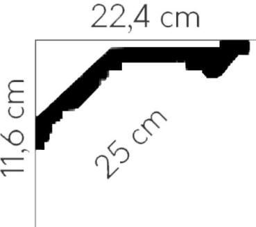 Decke 121 PU  11,6x22,4cm  feste Stuckleiste für Raumgestaltung